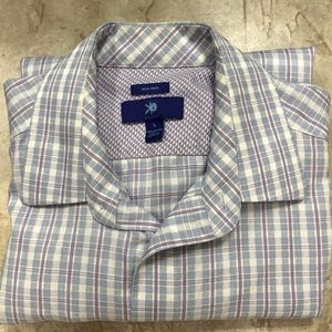 Egara Mens Non Iron Checkered Plaid Dress Shirt